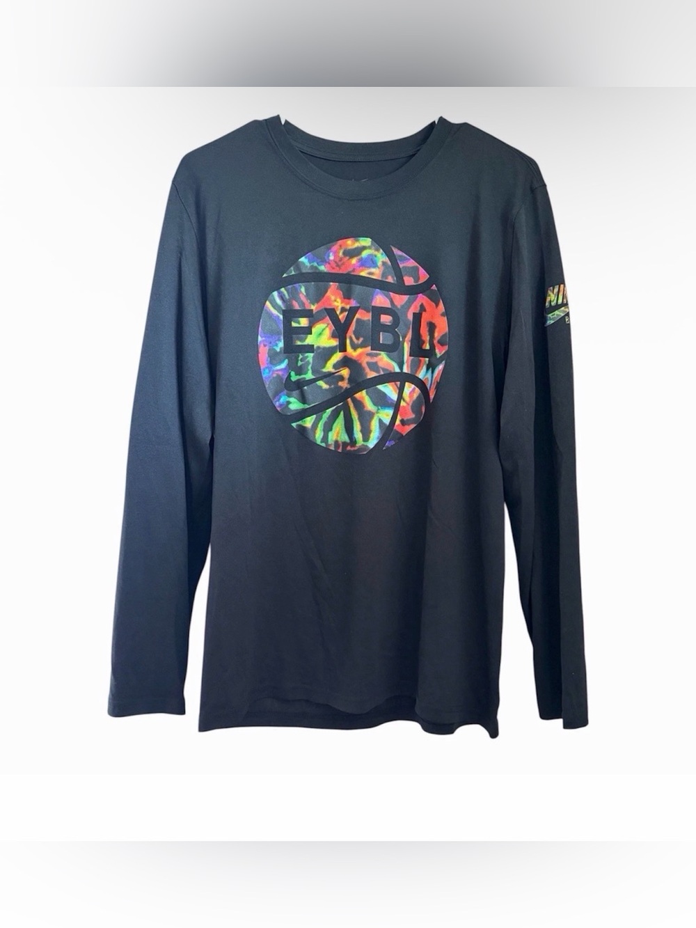Nike EYBL Men's Black Long Sleeve Peach Jam Logo T-Shirt Size Medium